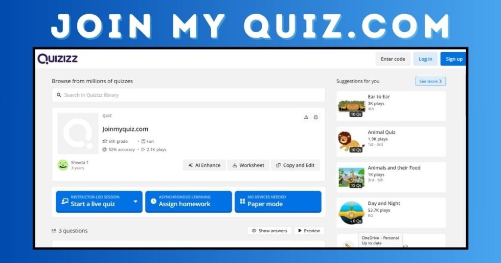 Join my quiz.com